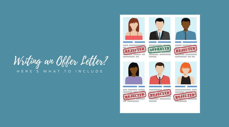 graphic of how to write an offer letter, approved and rejected resumes, vector illustration